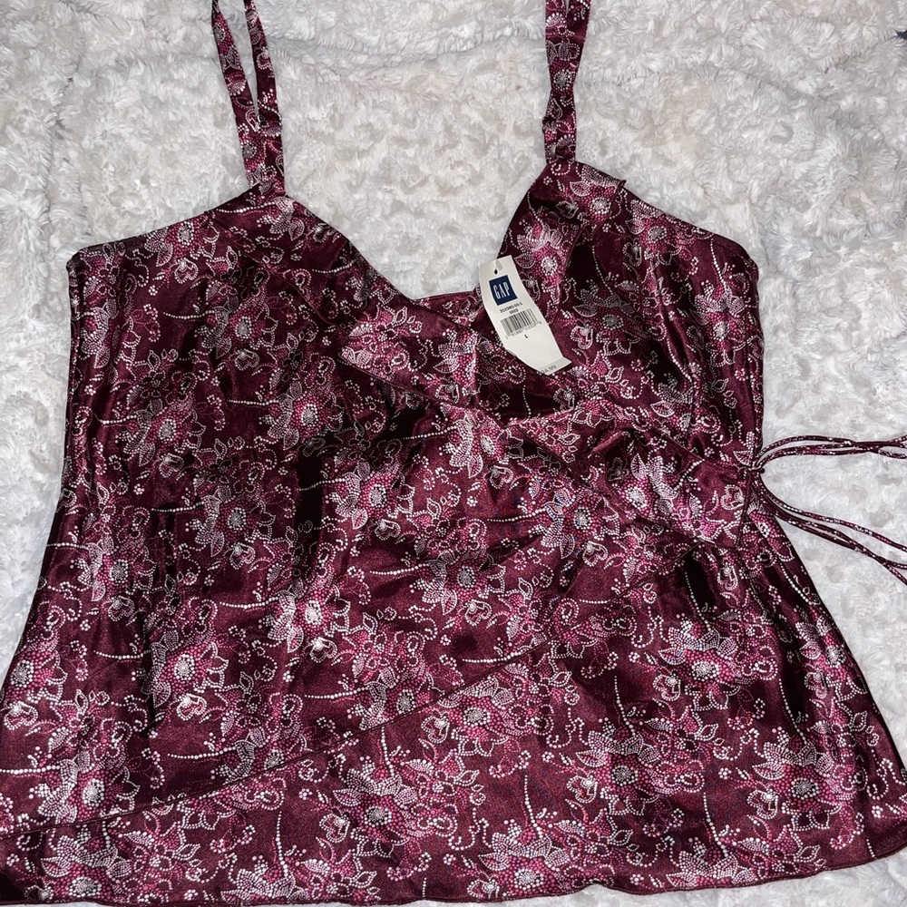 Y2K Vintage GAP Wrap Style Blouse Size Large - Picture 2 of 6